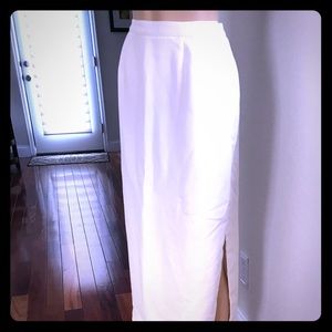 Elegant Vintage White Pencil Skirt
